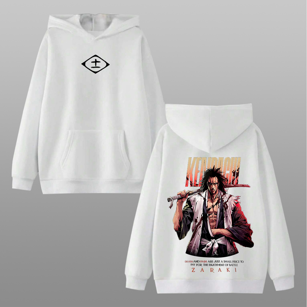 Kenpachi Zaraki Printed Unisex Oversized Hoodie Image - 2