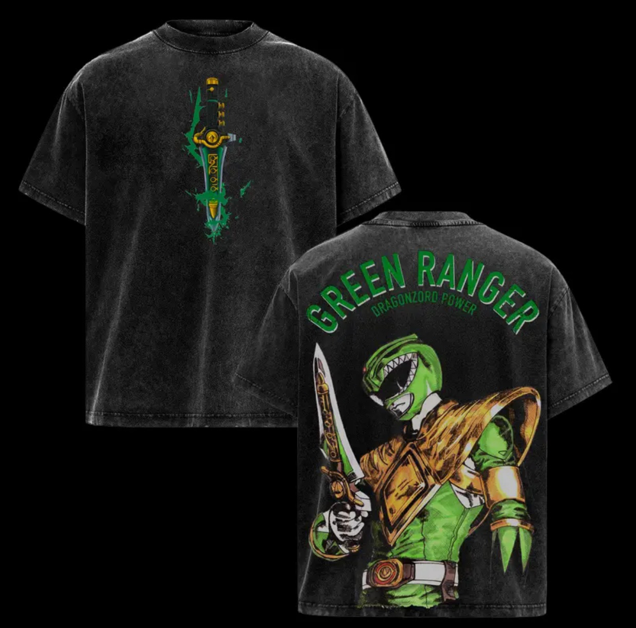 Power Rangers Green Ranger Printed Unisex Washed T-Shirt