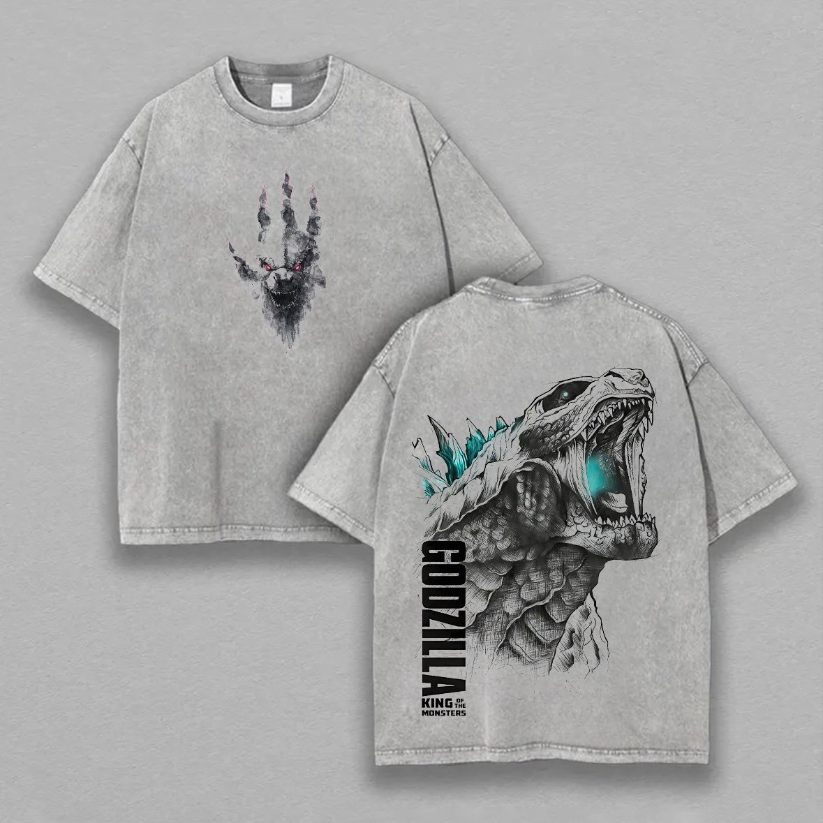 Godzilla King of the Monster Printed Unisex Washed T-Shirt