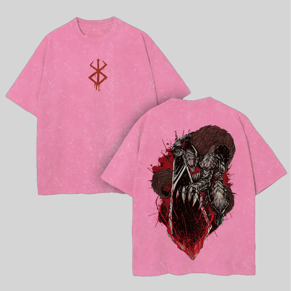 Berserk Vintage Printed Unisex Washed T-Shirt Image - 8