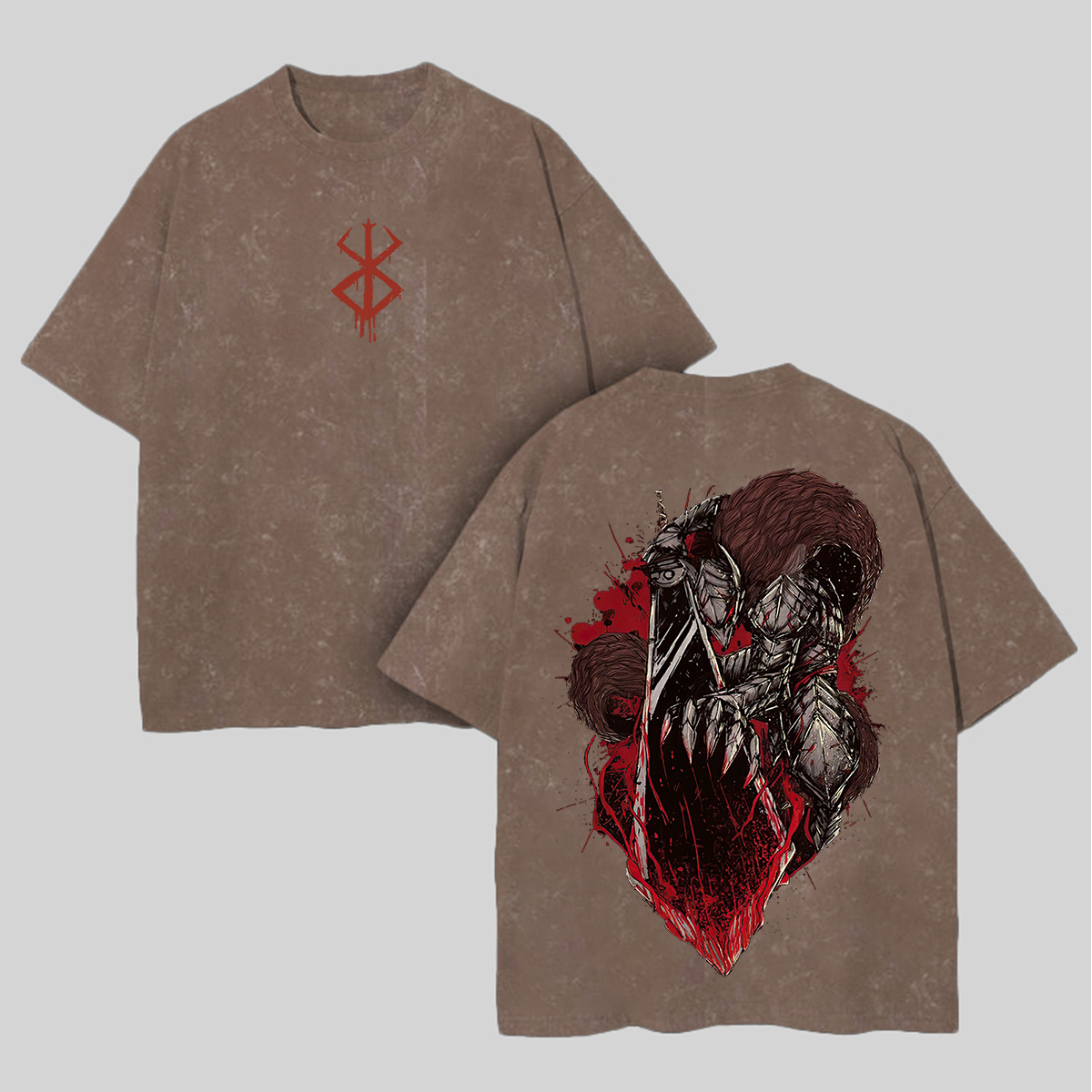 Berserk Vintage Printed Unisex Washed T-Shirt Image - 4