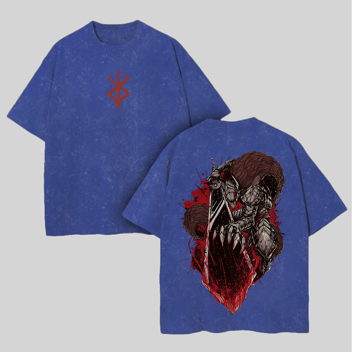 Berserk Vintage Printed Unisex Washed T-Shirt Image - 5