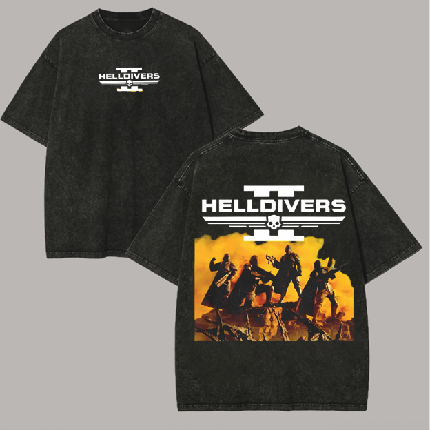 Helldivers Printed Unisex Washed T-Shirt