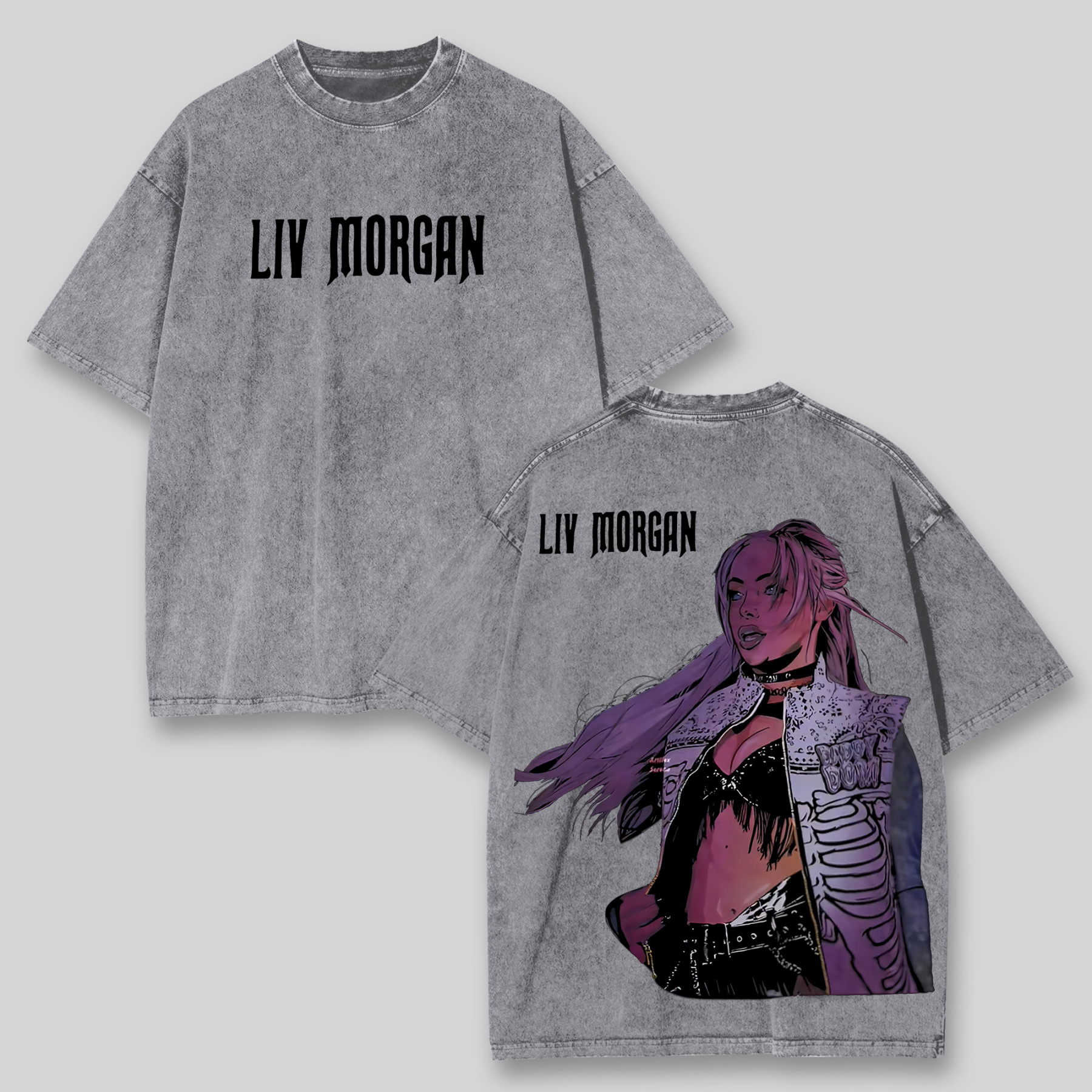 Liv Morgan Printed Unisex Washed T-shirt Image - 2