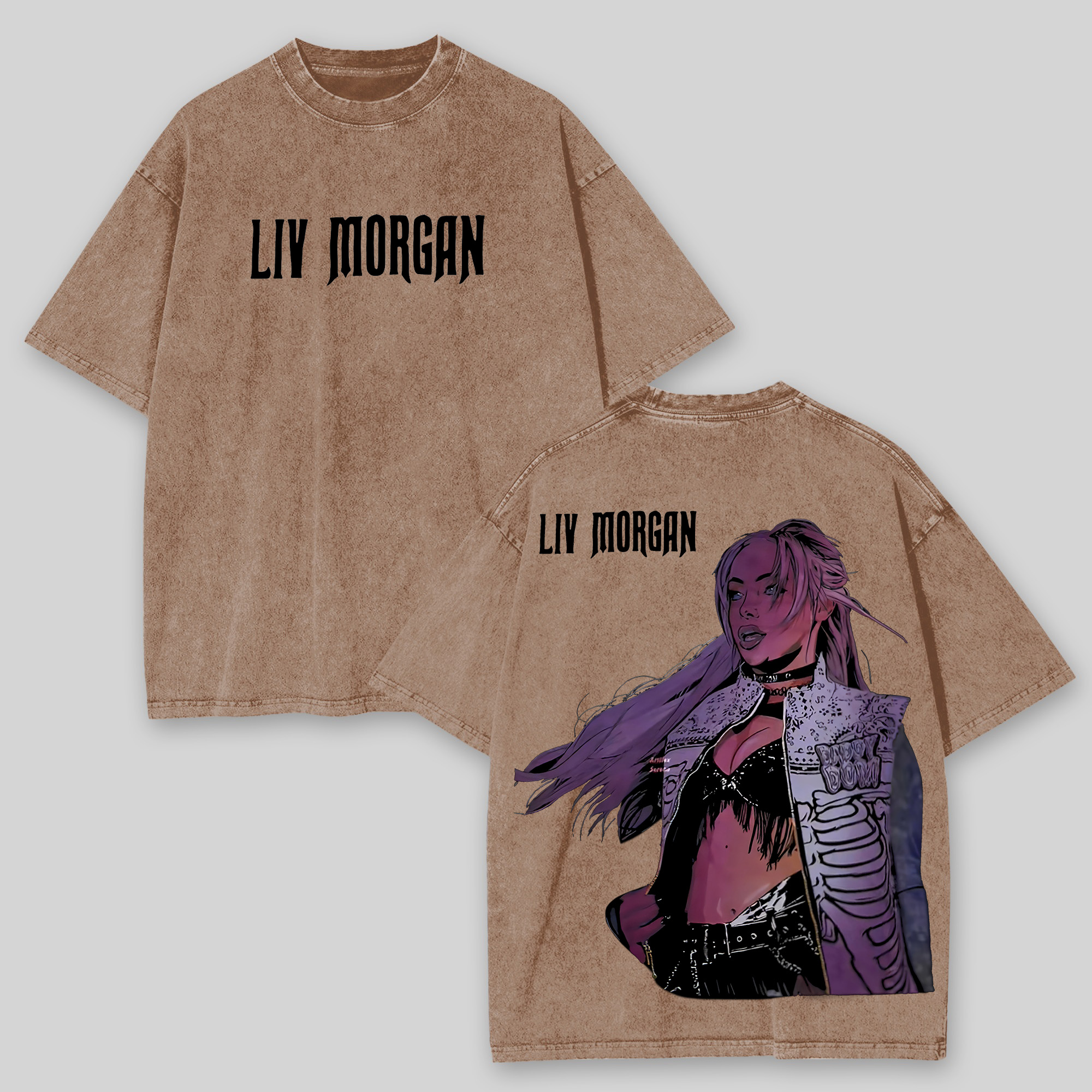 Liv Morgan Printed Unisex Washed T-shirt Image - 4