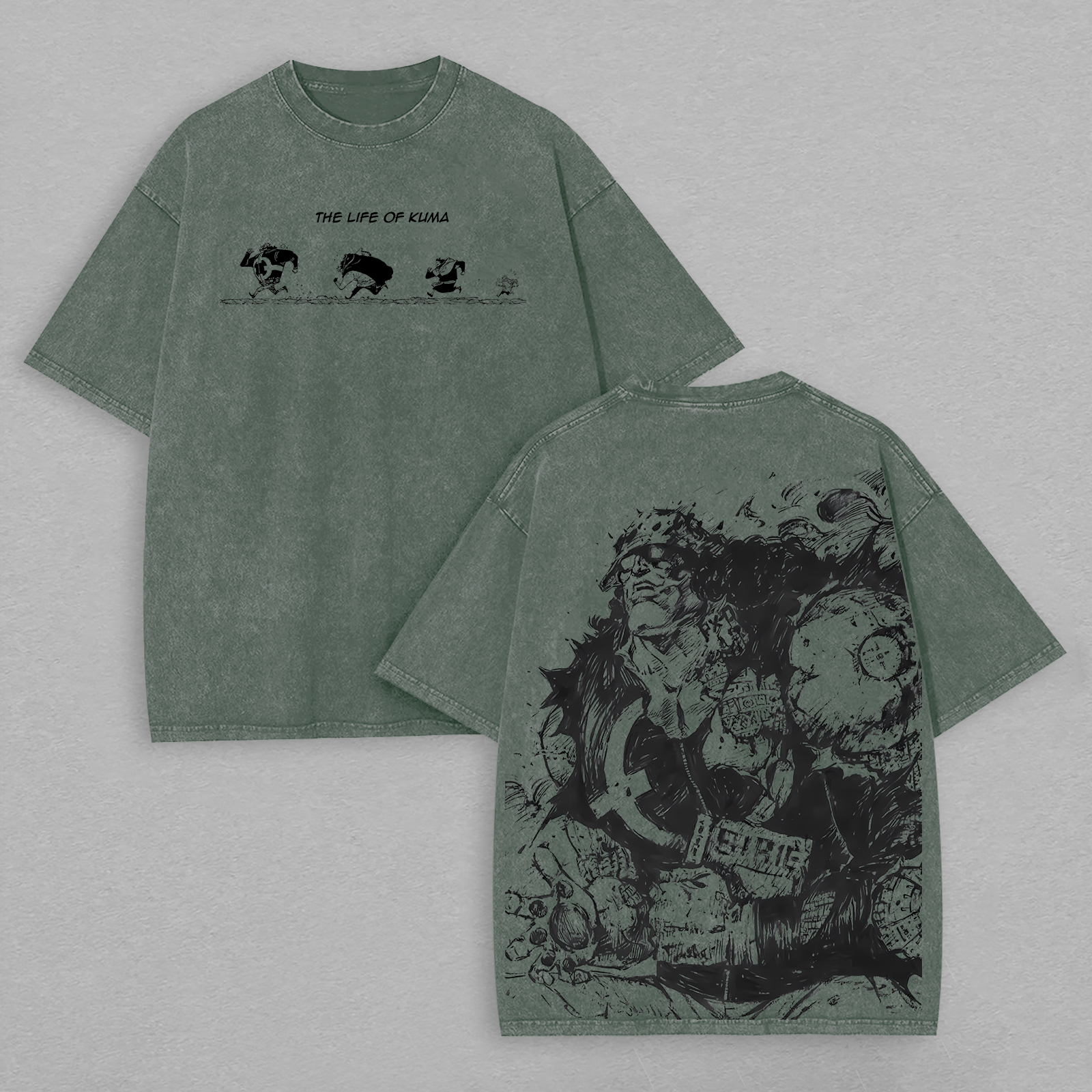 The Life of Kuma One Piece Printed Unisex Washed T-Shirt Image - 5