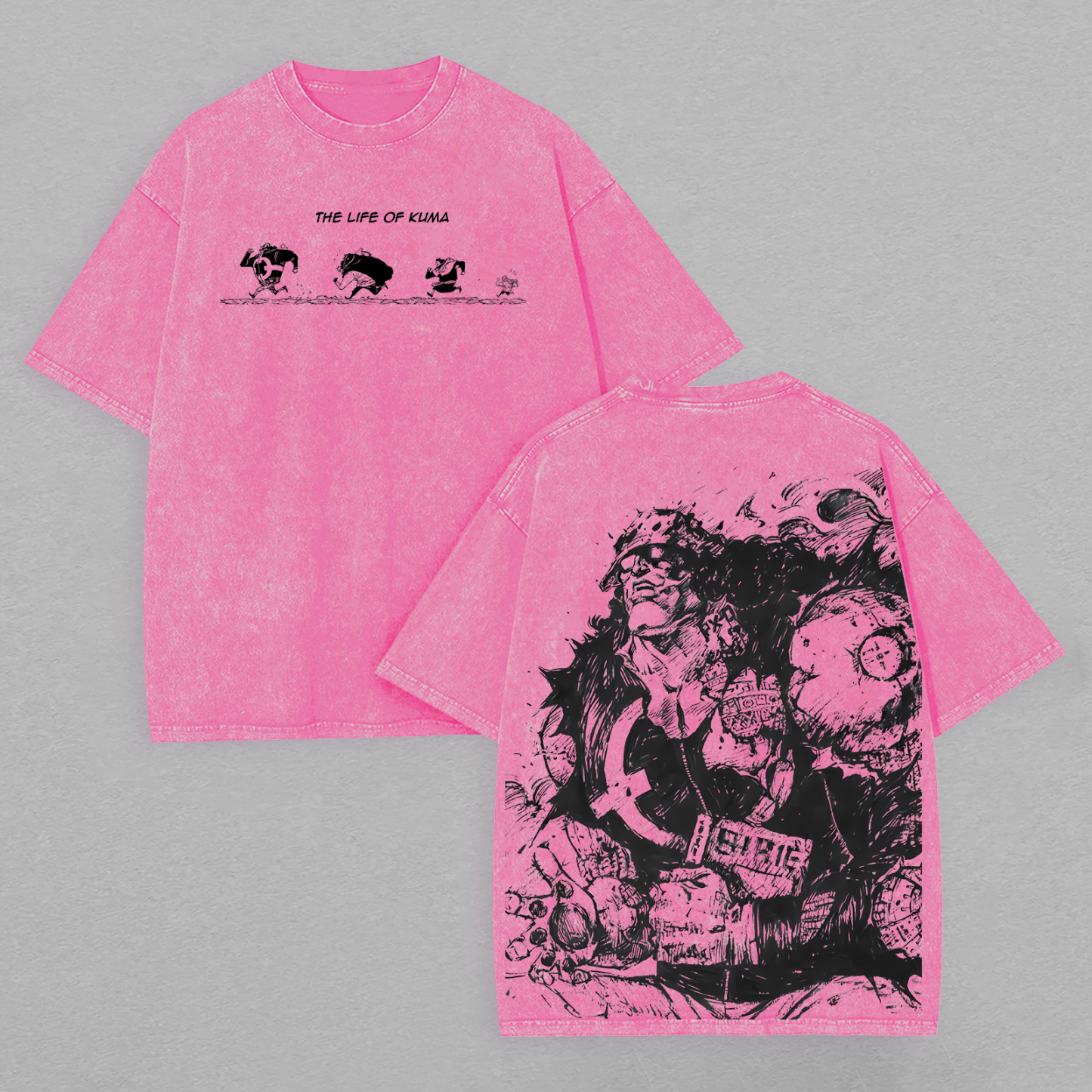 The Life of Kuma One Piece Printed Unisex Washed T-Shirt Image - 7