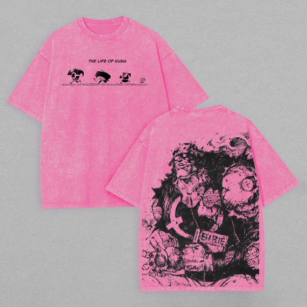 The Life of Kuma One Piece Printed Unisex Washed T-Shirt Image - 7