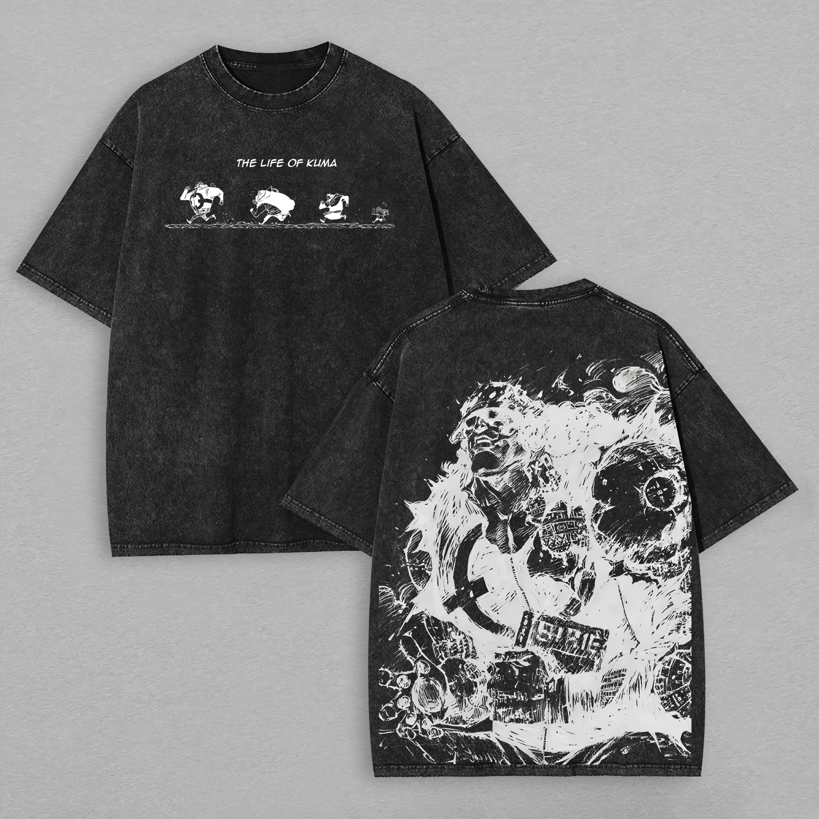 The Life of Kuma One Piece Printed Unisex Washed T-Shirt Image - 3