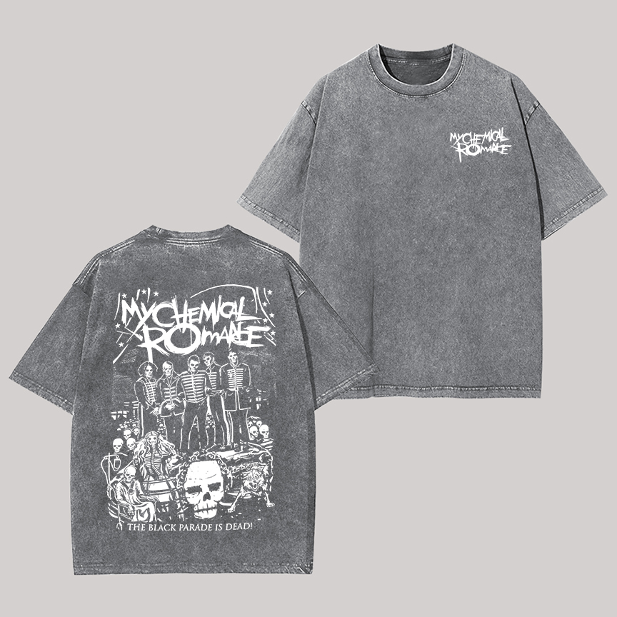 My Chemical Romance Printed Unisex Washed T-Shirt Image - 8