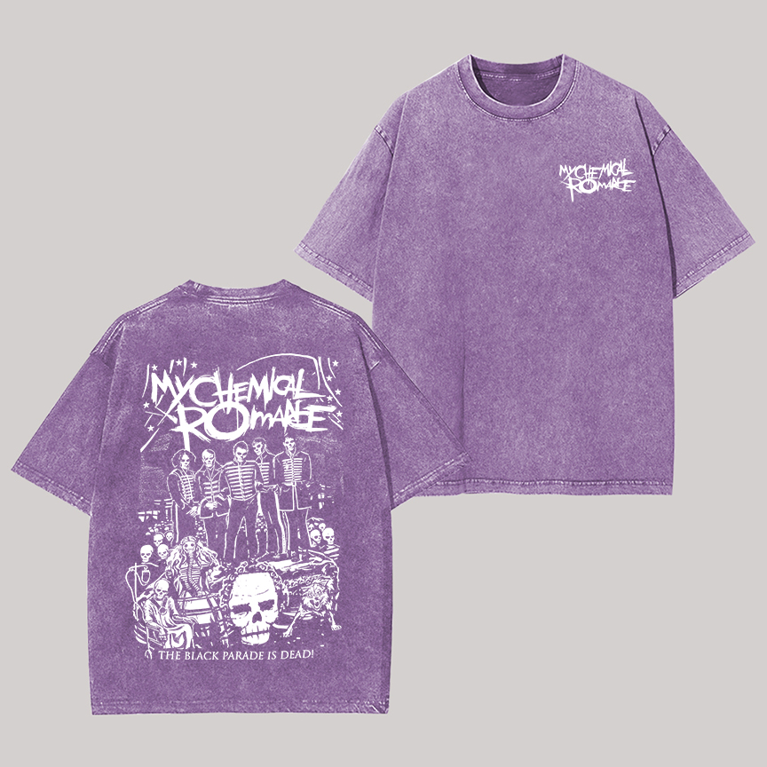 My Chemical Romance Printed Unisex Washed T-Shirt Image - 7