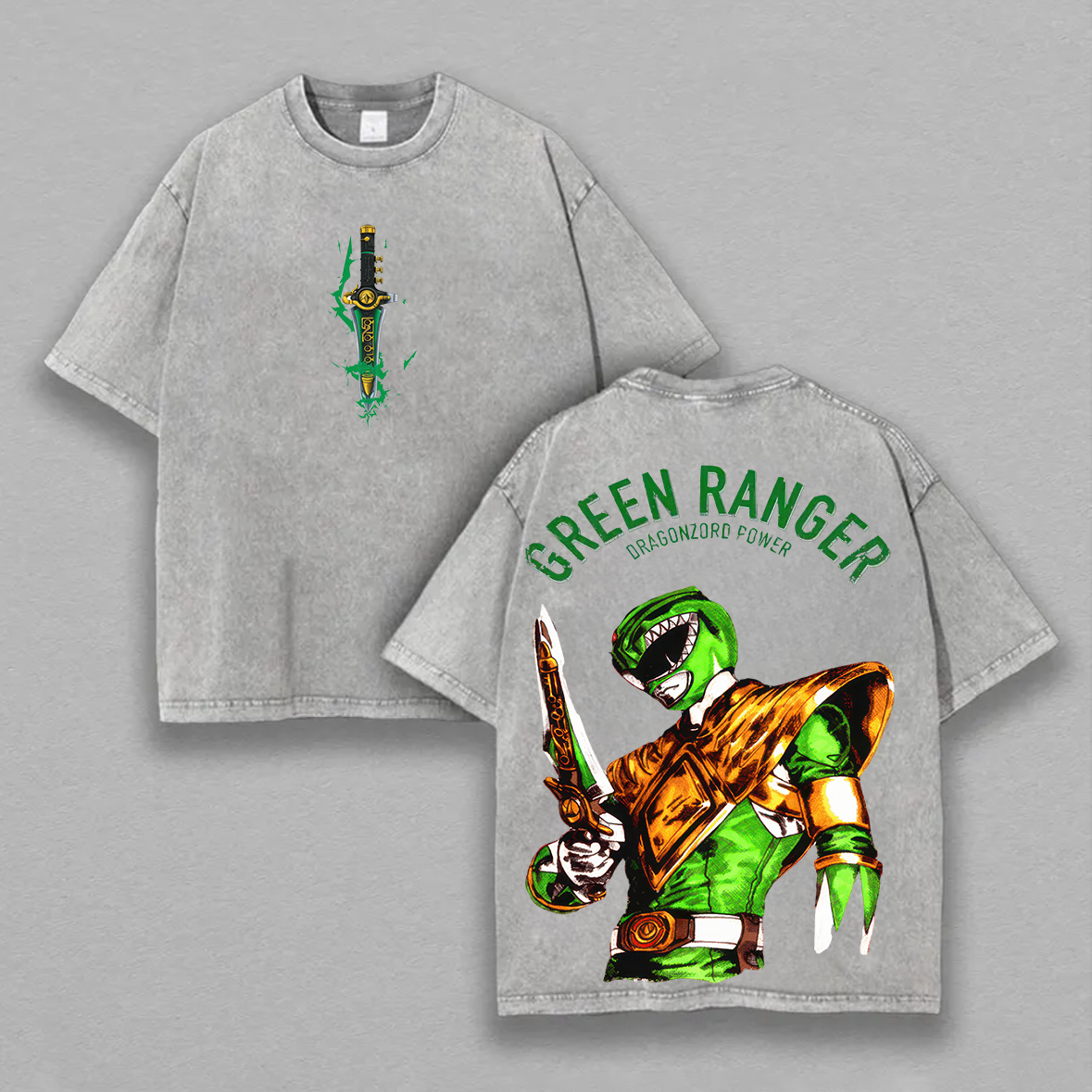 Power Rangers Green Ranger Printed Unisex Washed T-Shirt