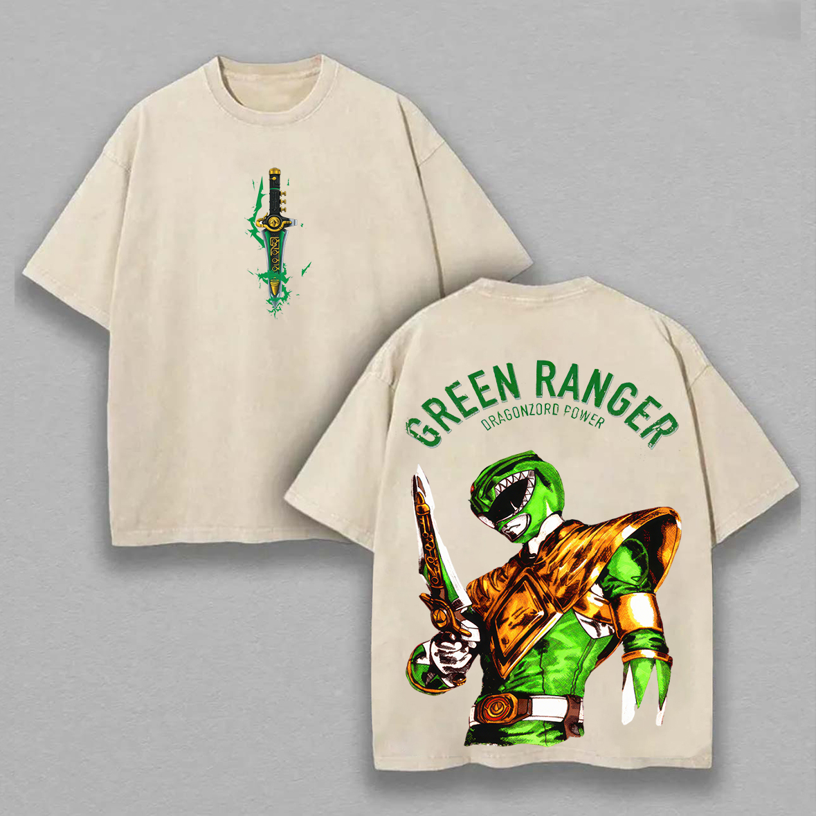 Power Rangers Green Ranger Printed Unisex Washed T-Shirt