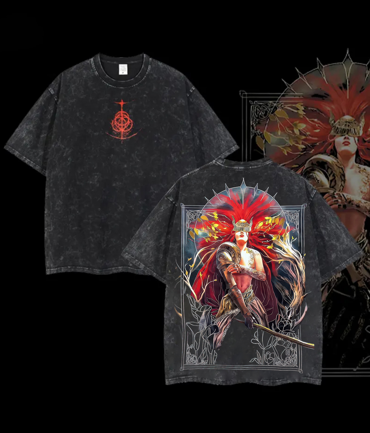  Elden Ring Printed Unisex Washed T-Shirt Image - 1