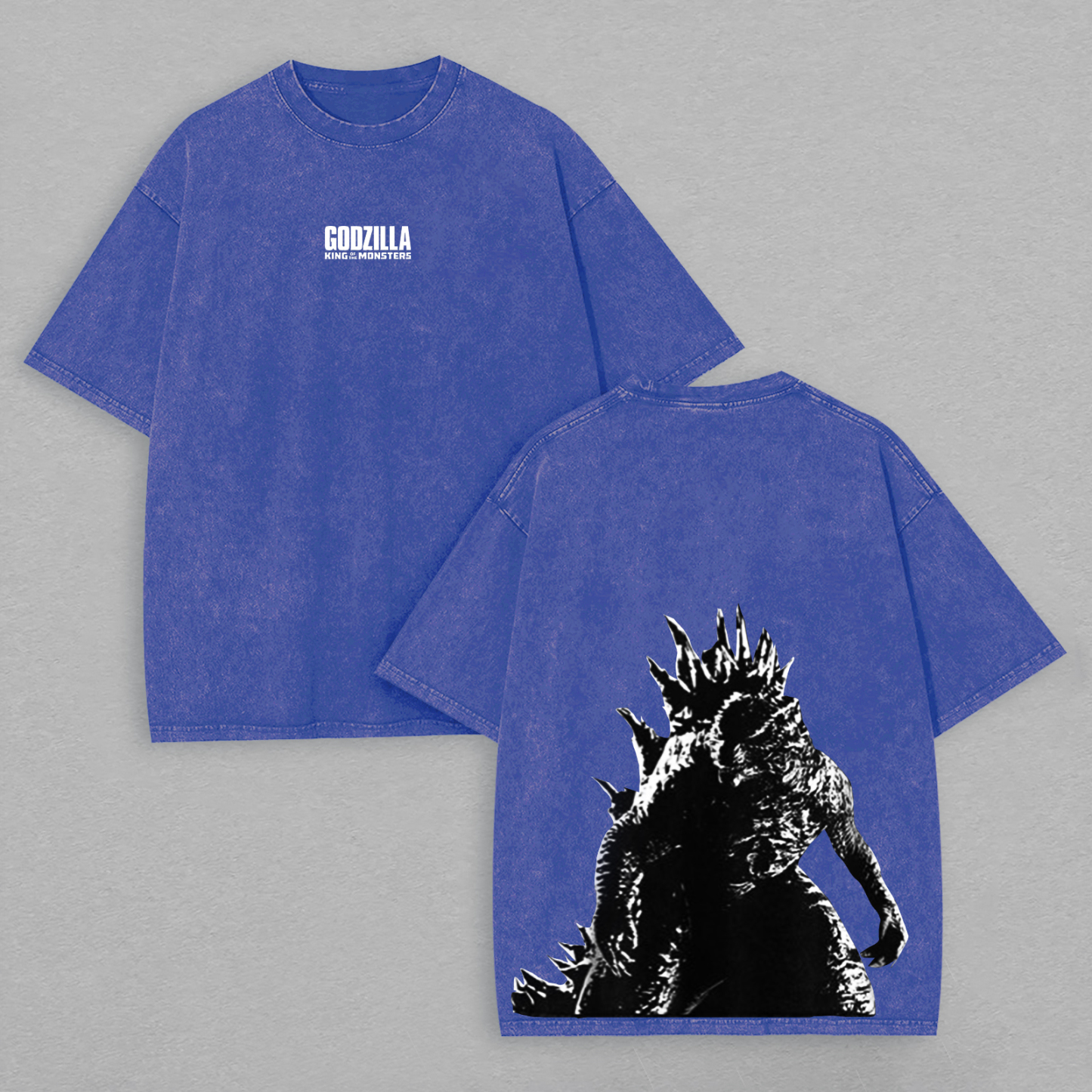 Godzilla Printed Unisex Washed T-Shirt Image - 7