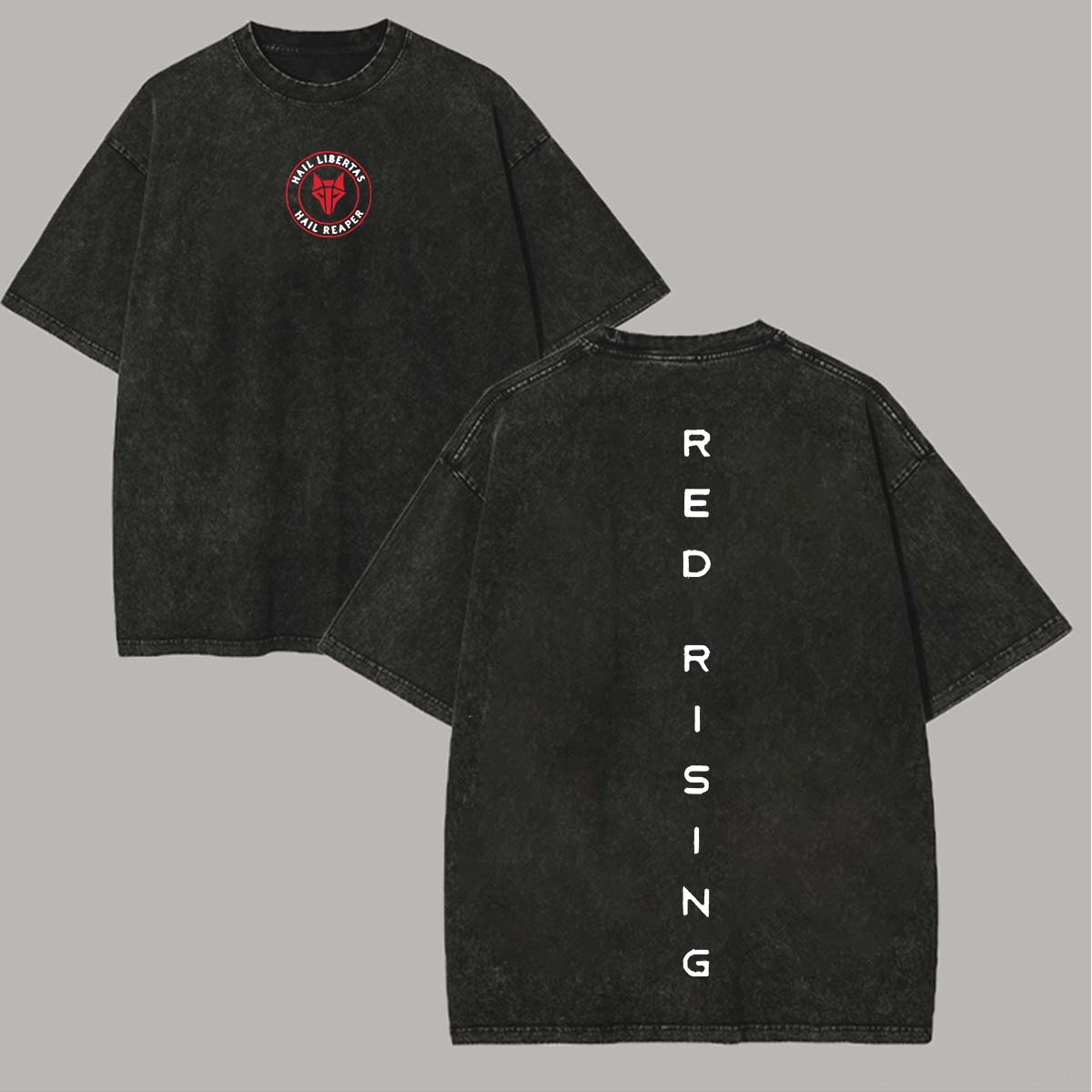 Red Rising Printed Unisex Washed T-Shirt Image - 1