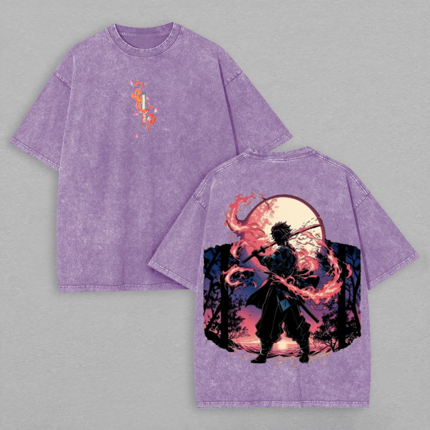 Demon Slayer Printed Unisex Washed T-Shirt