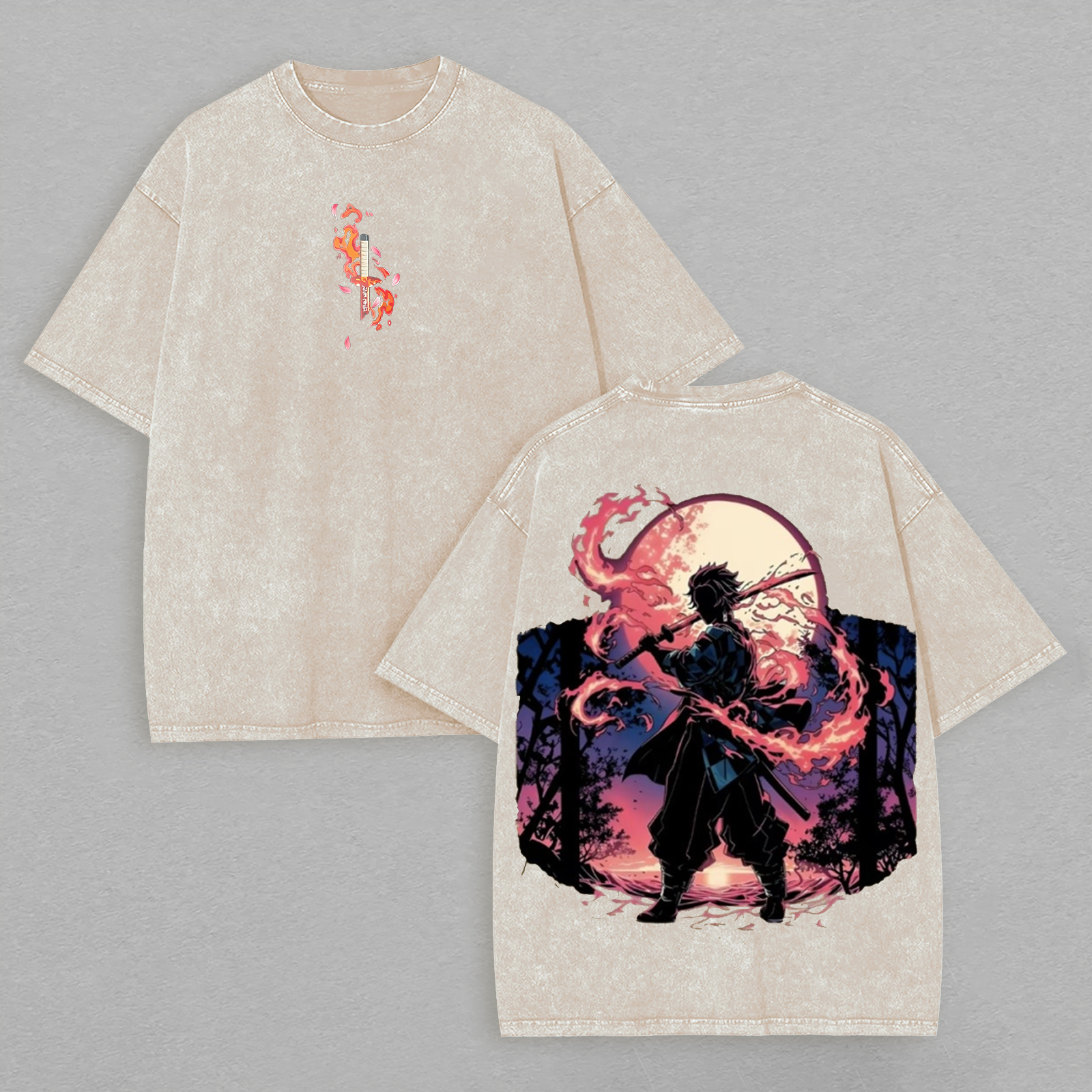 Demon Slayer Printed Unisex Washed T-Shirt