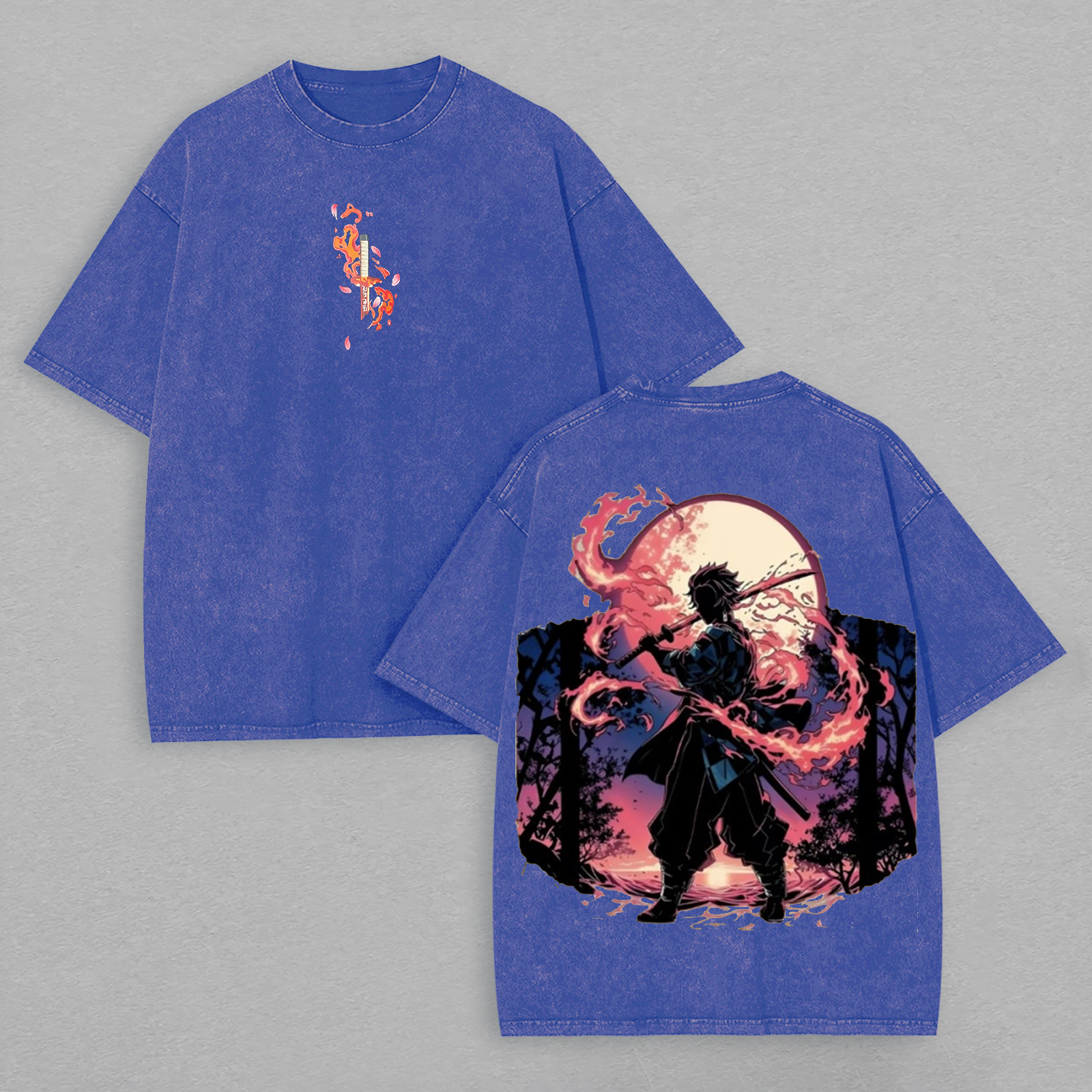 Demon Slayer Printed Unisex Washed T-Shirt