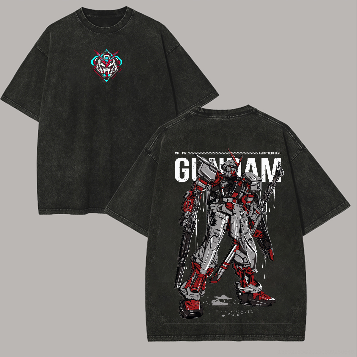 Gundam Vintage Printed Unisex Washed T-Shirt Image - 1