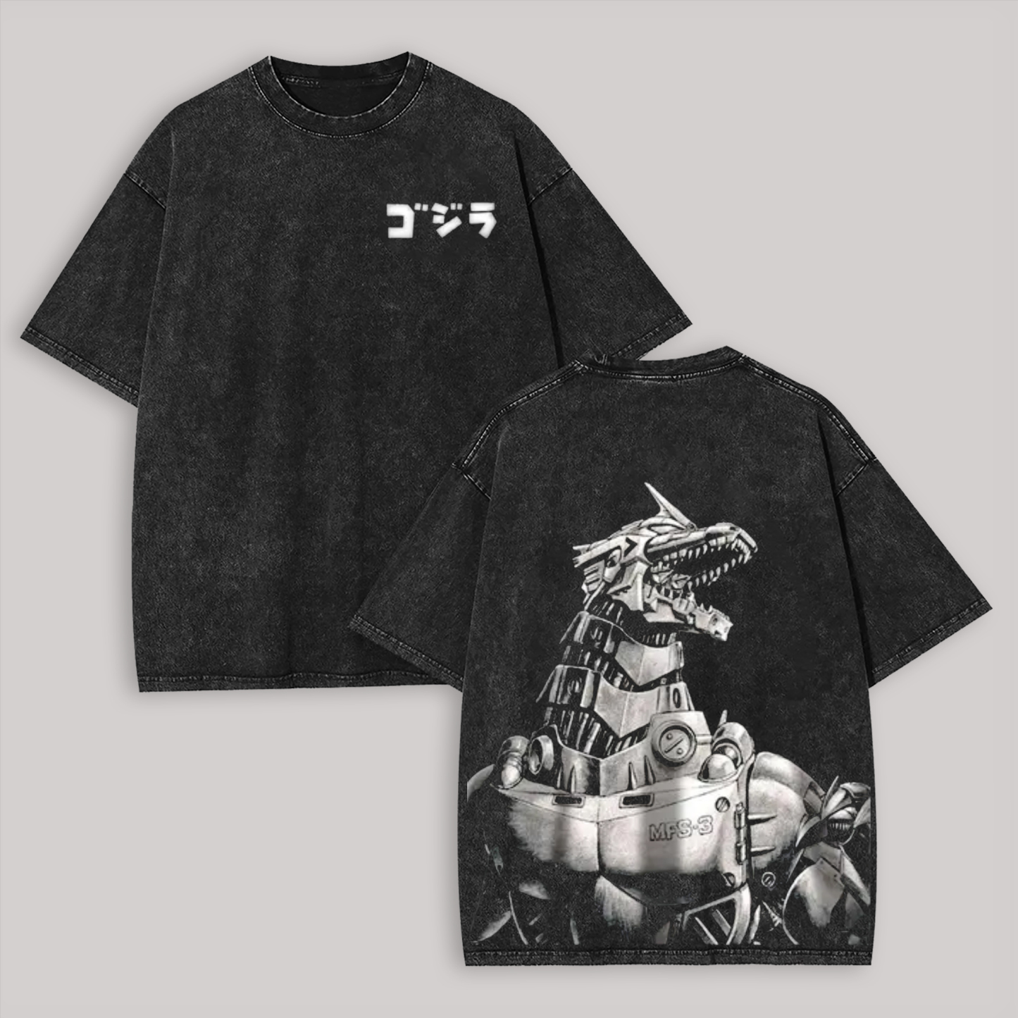 Mechagodzilla Printed Unisex Washed T-Shirt Image - 1