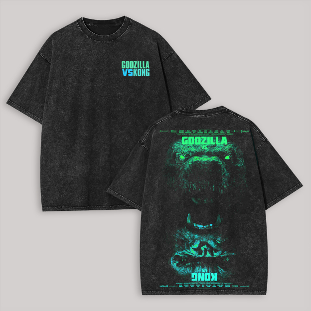 Godzilla Vs. Kong Printed Unisex Washed T-Shirt
