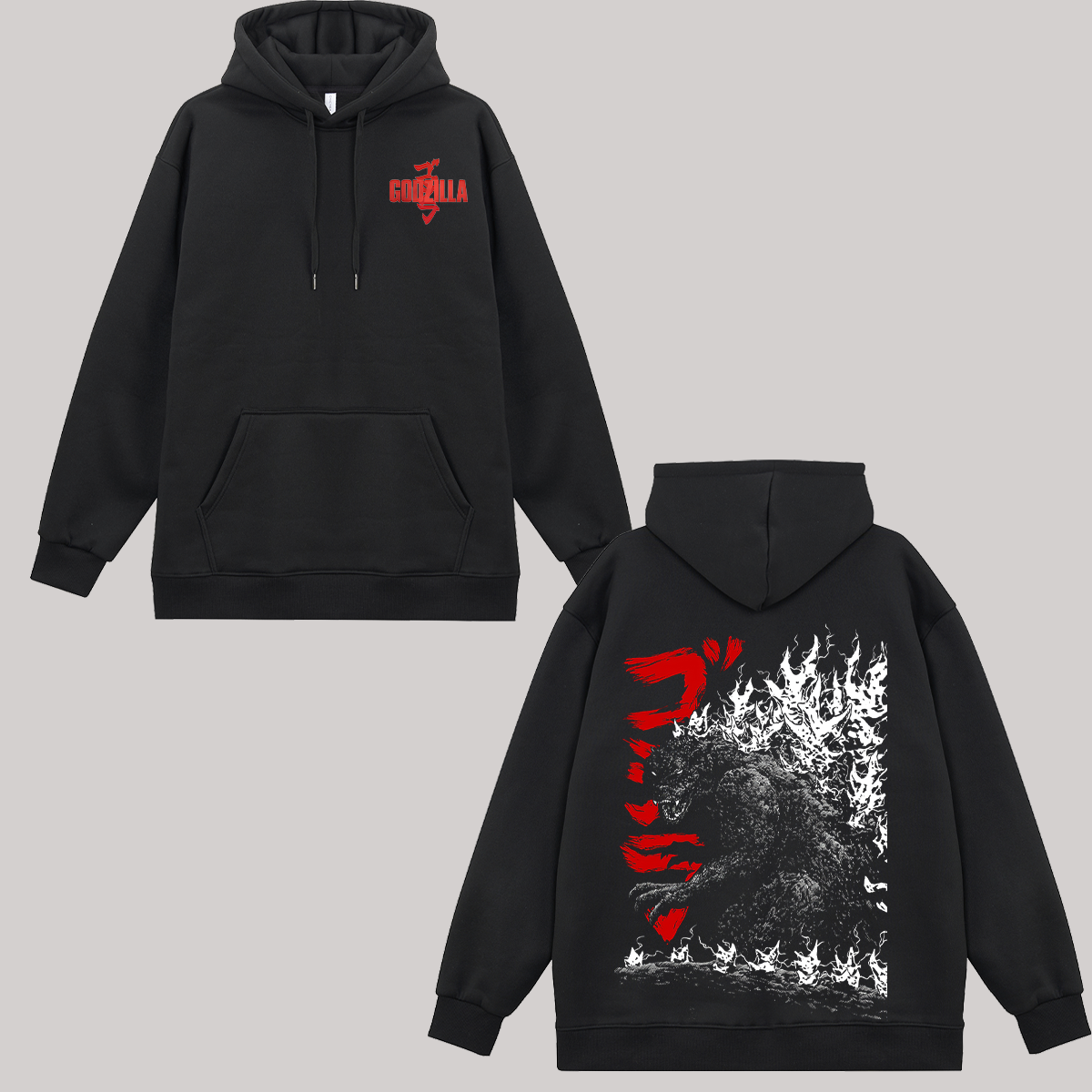 Godzilla Printed Fleece-lined Unisex Hoodie