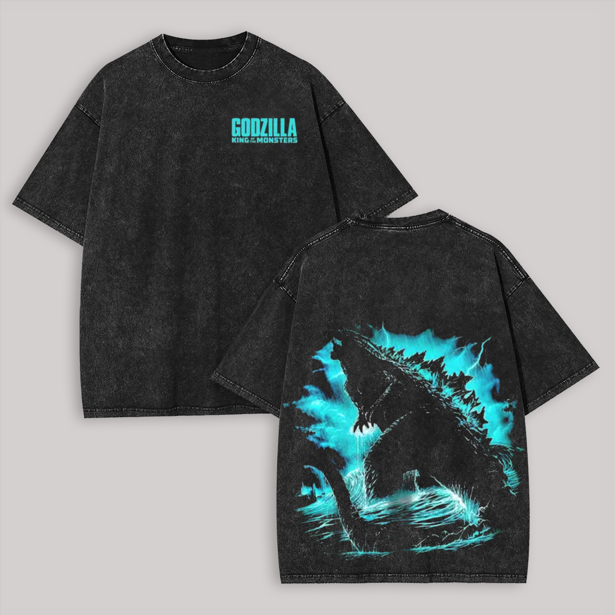 Godzilla: King Of The Monsters Printed Unisex Washed T-Shirt