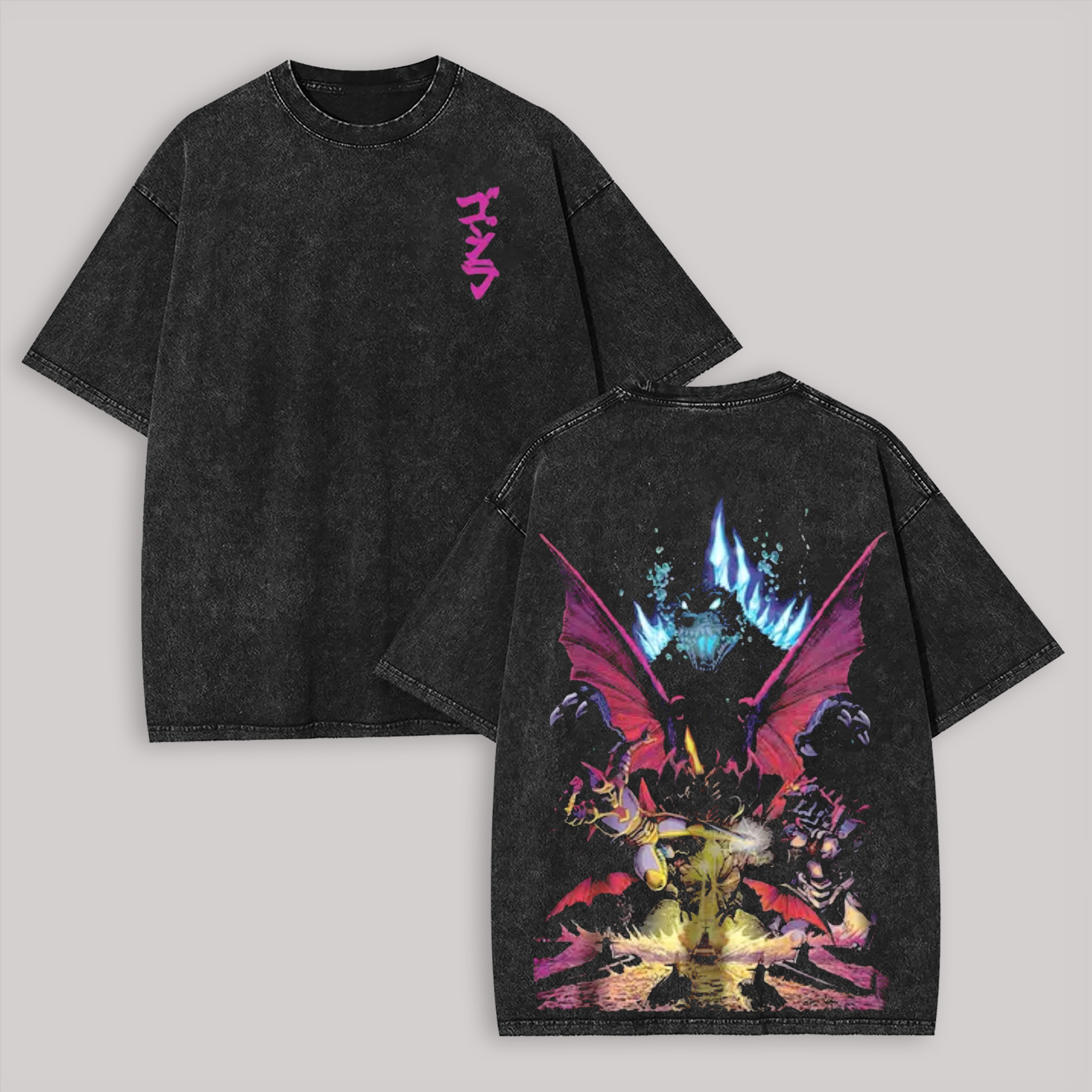 Godzilla Printed Unisex Washed T-Shirt