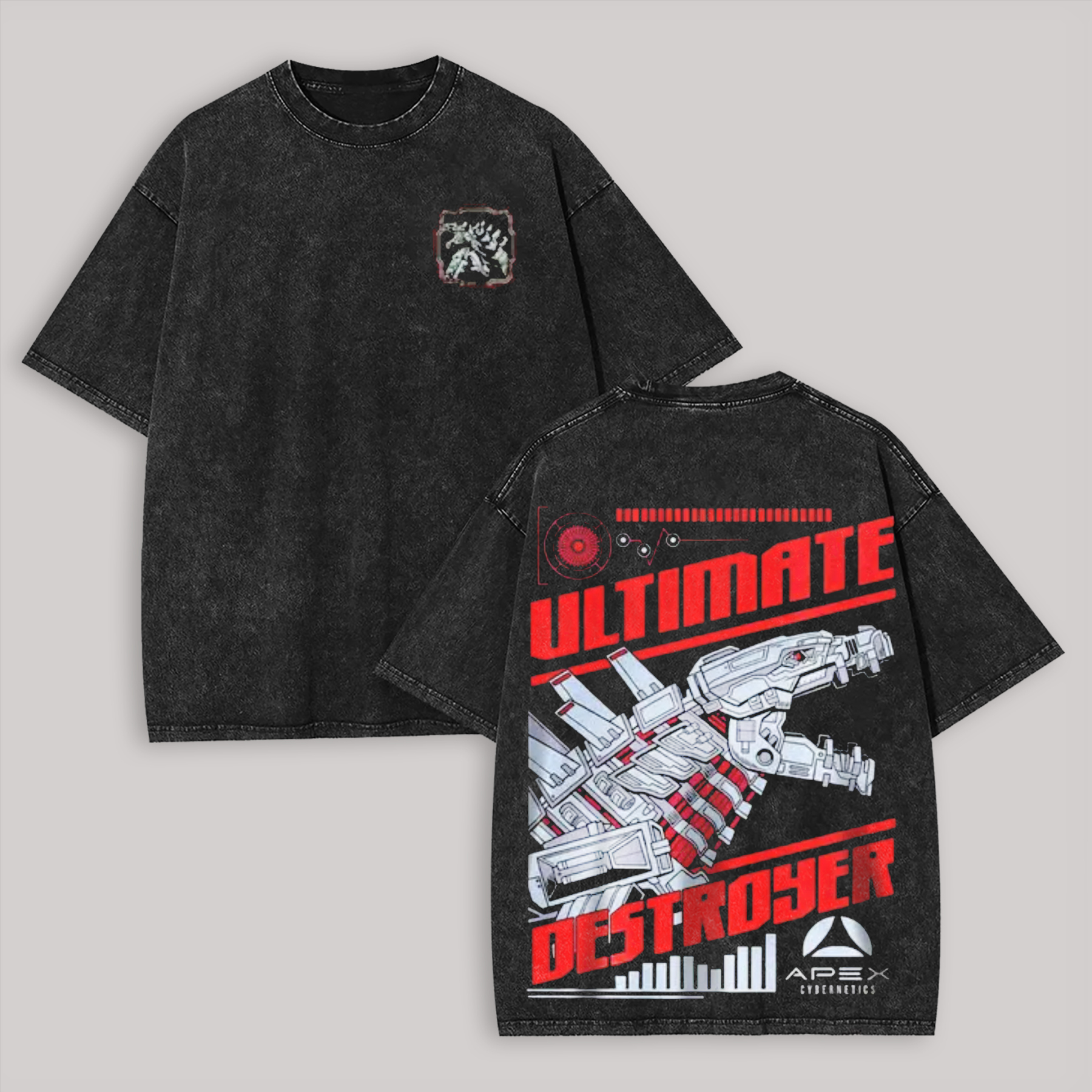 Mechagodzilla Printed Unisex Washed T-Shirt