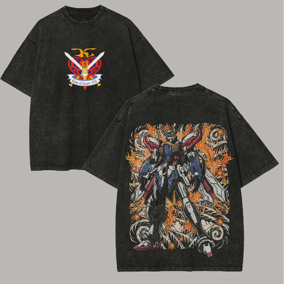 God Gundam Printed Unisex Washed T-Shirt
