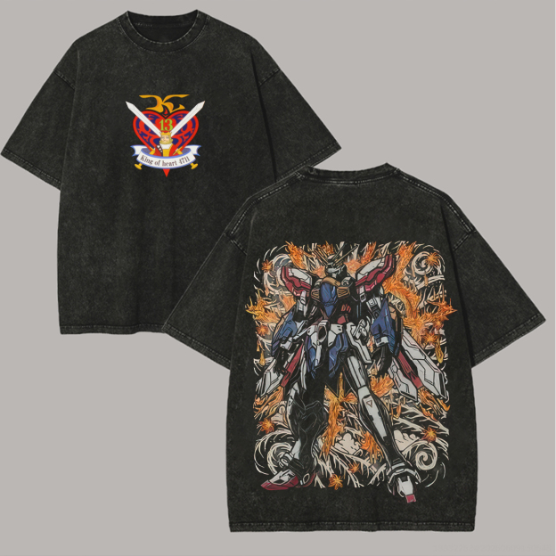 God Gundam Printed Unisex Washed T-Shirt