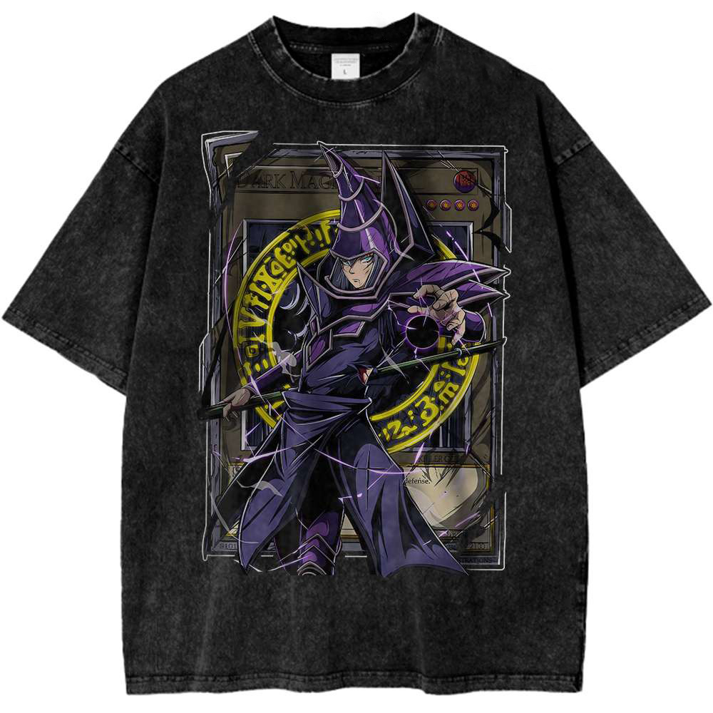 Yu-Gi-Oh! Dark Magician Printed Unisex Washed T-Shirt