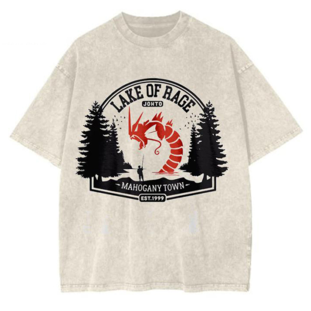 Lake of Rage Printed Unisex Washed T-Shirt Image - 1