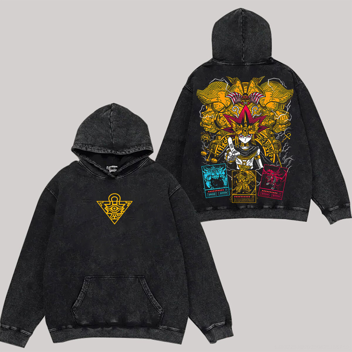 Yu-Gi-Oh! Printed Unisex Washed Hoodie