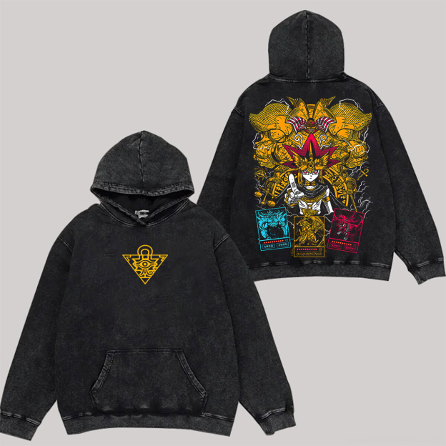 Yu-Gi-Oh! Printed Unisex Washed Hoodie