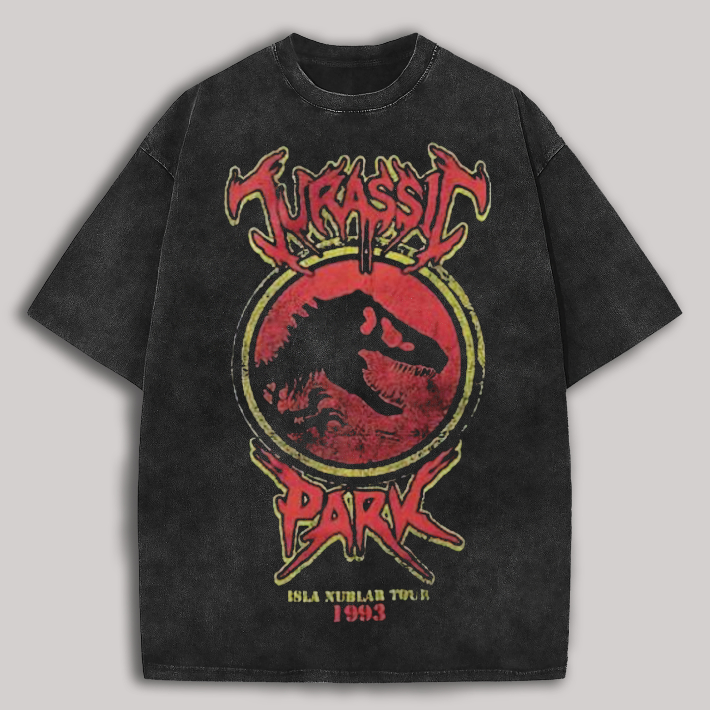 Jurassic Park Printed Unisex Washed T-Shirt