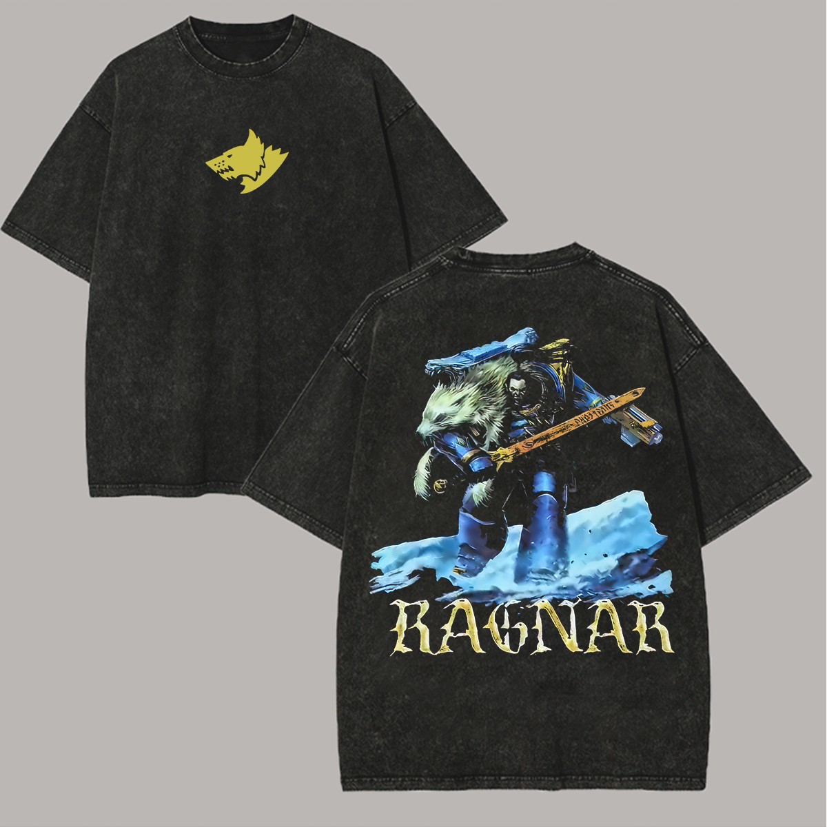 40k Space Wolves Ragnar Printed Unisex Washed T-Shirt