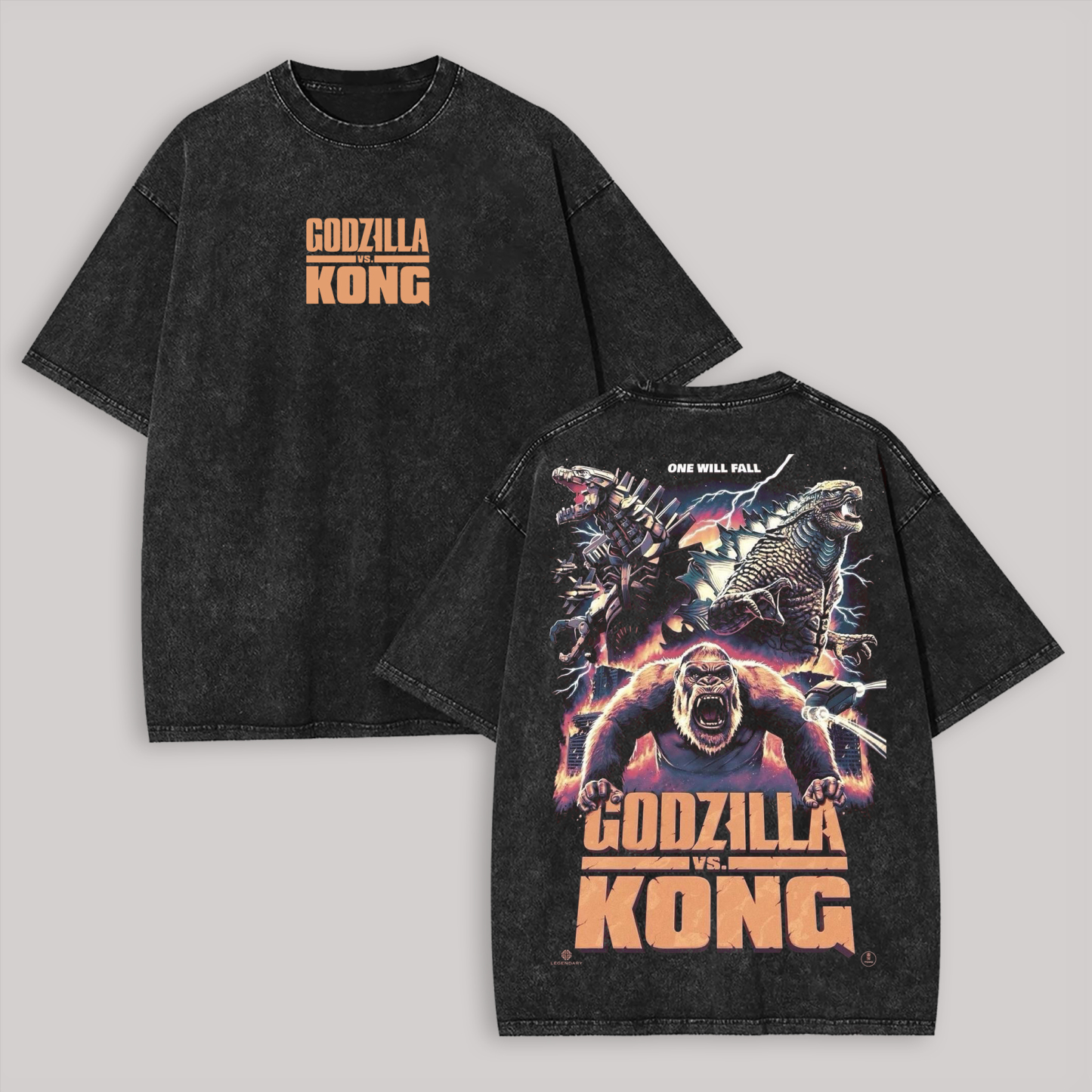 Godzilla vs. Kong Printed Unisex Washed T-Shirt