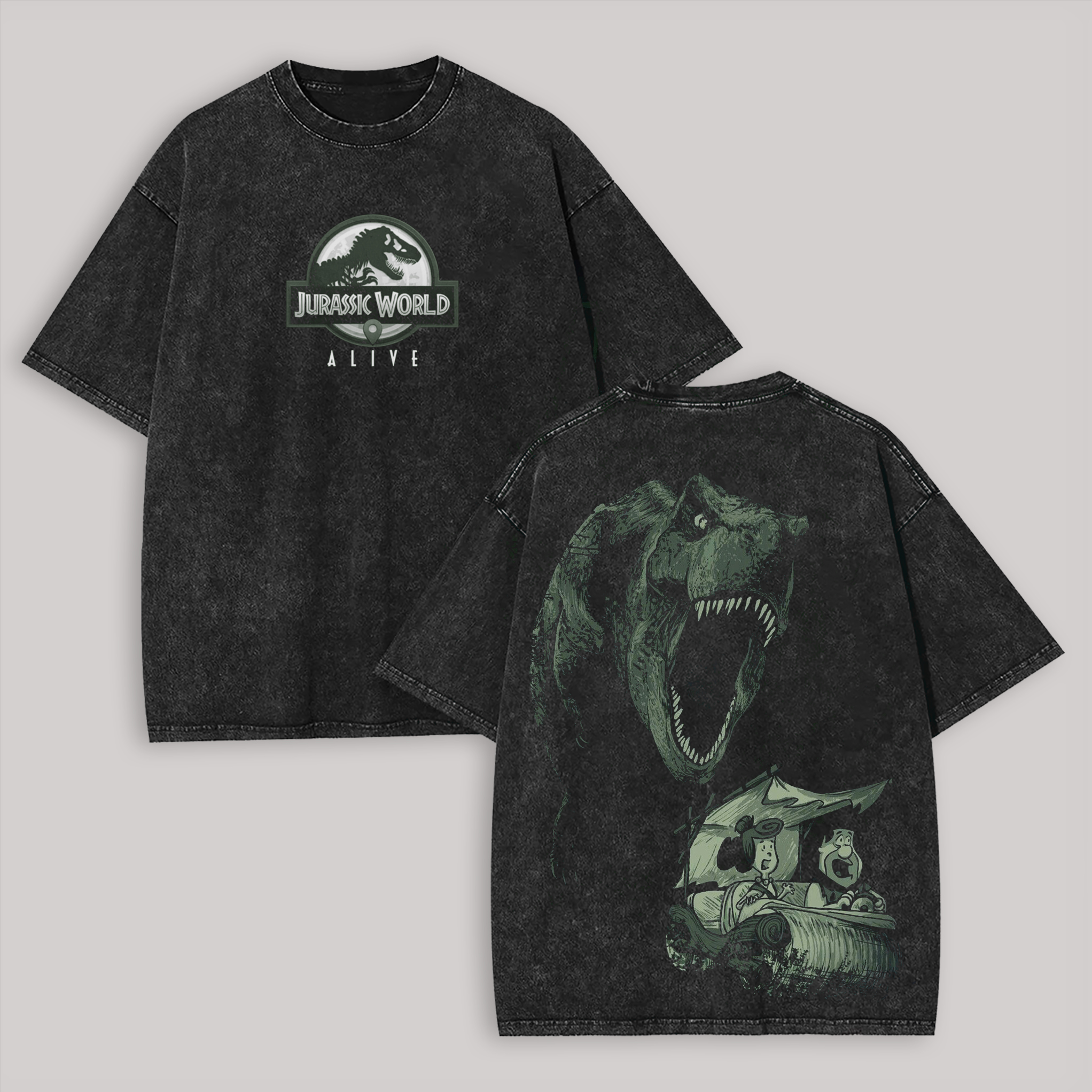 Jurassic World Alive Printed Unisex Washed T-Shirt