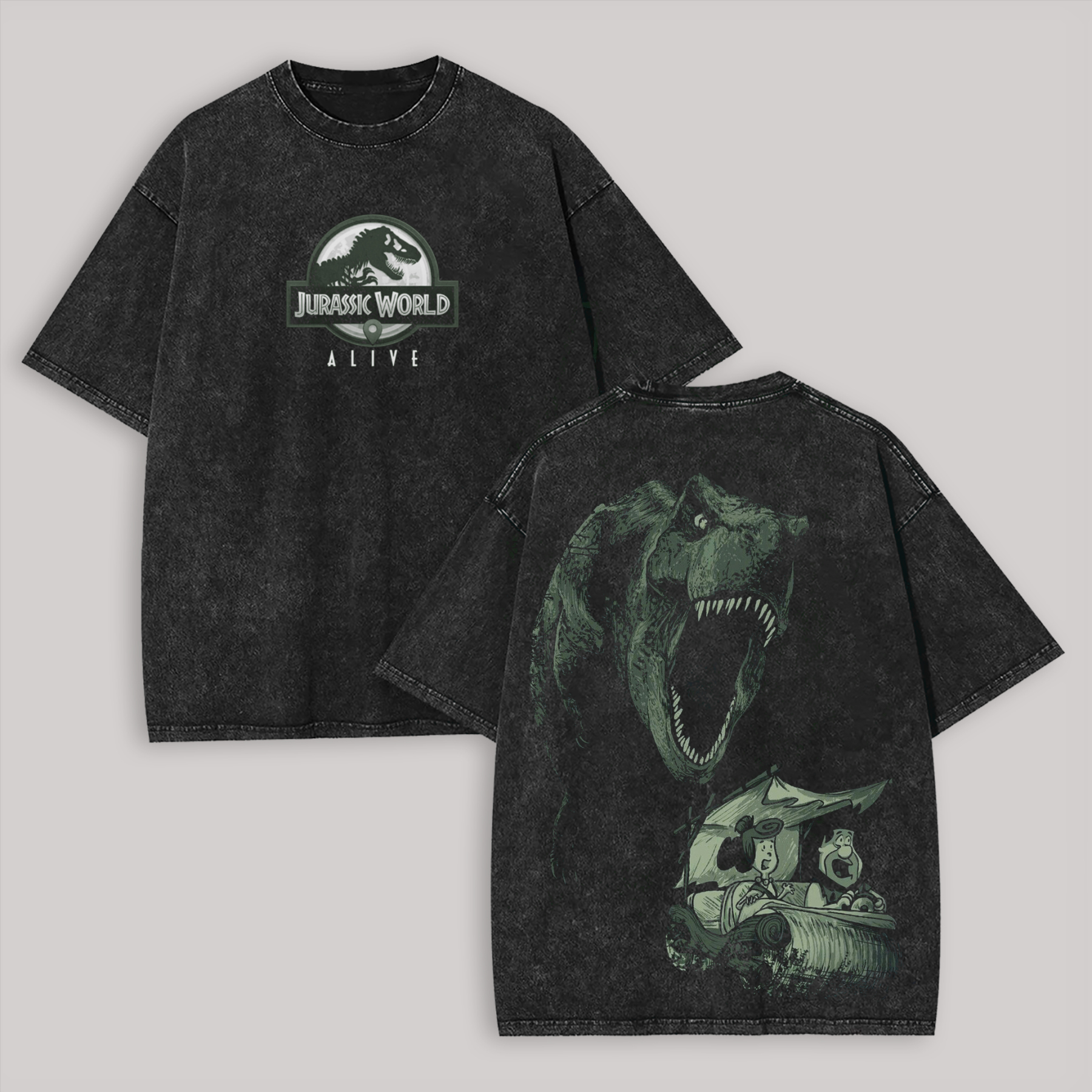 Jurassic World Alive Printed Unisex Washed T-Shirt
