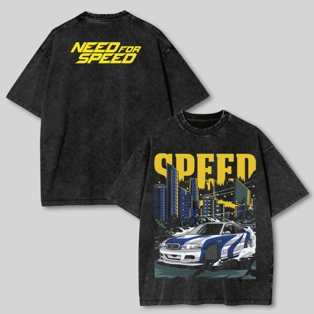 Need for Speed Printed Unisex Washed T-shirt