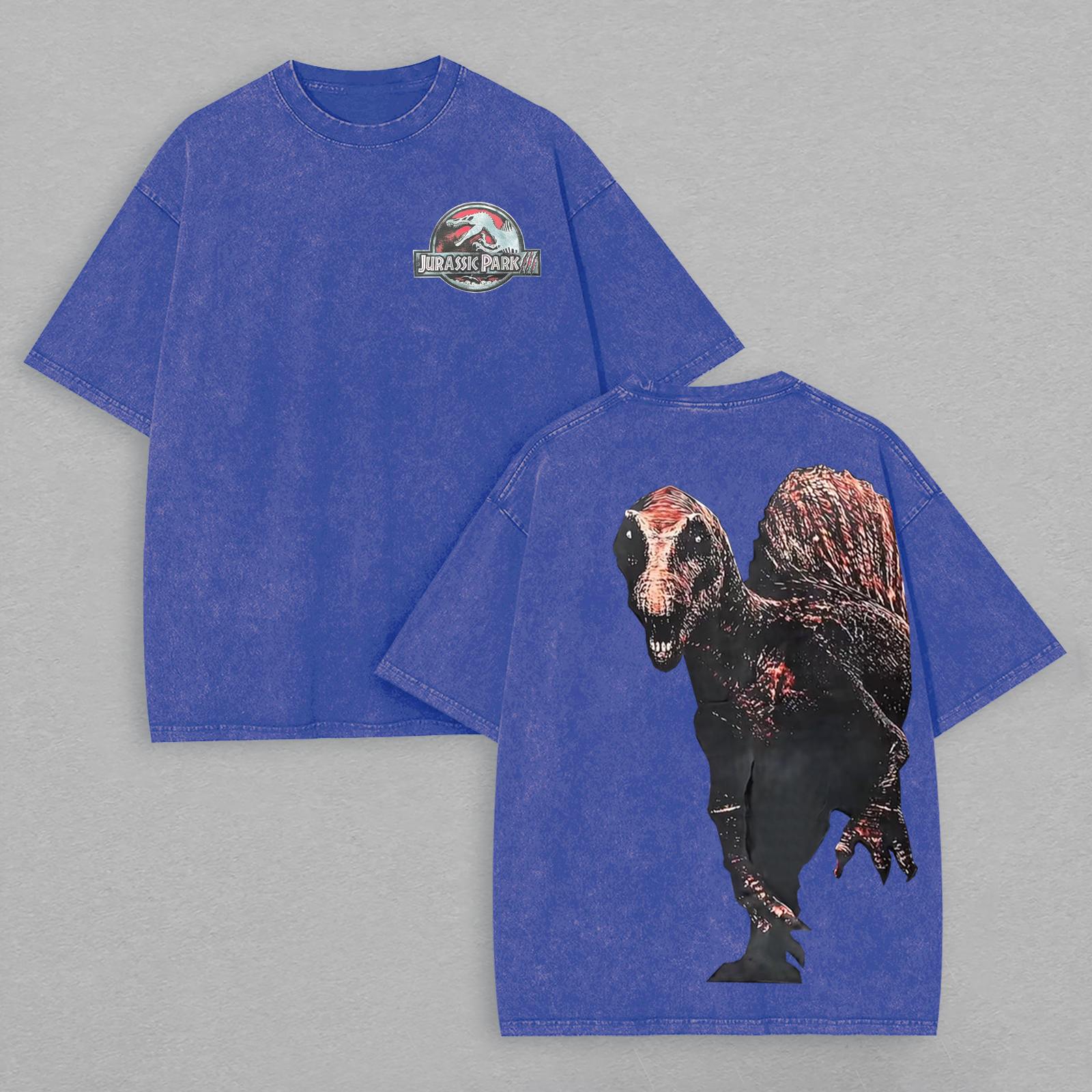 Jurassic Park Printed Unisex Washed T-Shirt Image - 8