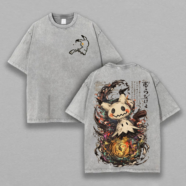 Mimikyu Printed Unisex Washed T-Shirt