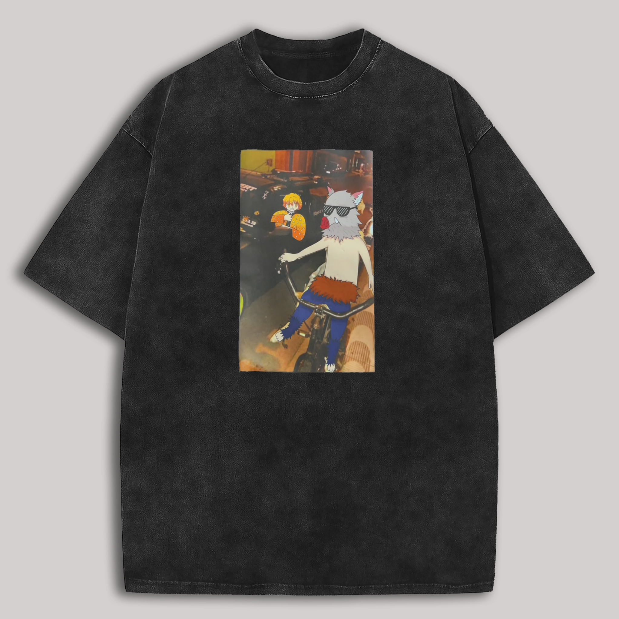 Funny Demon Slayer Printed Unisex Washed T-Shirt