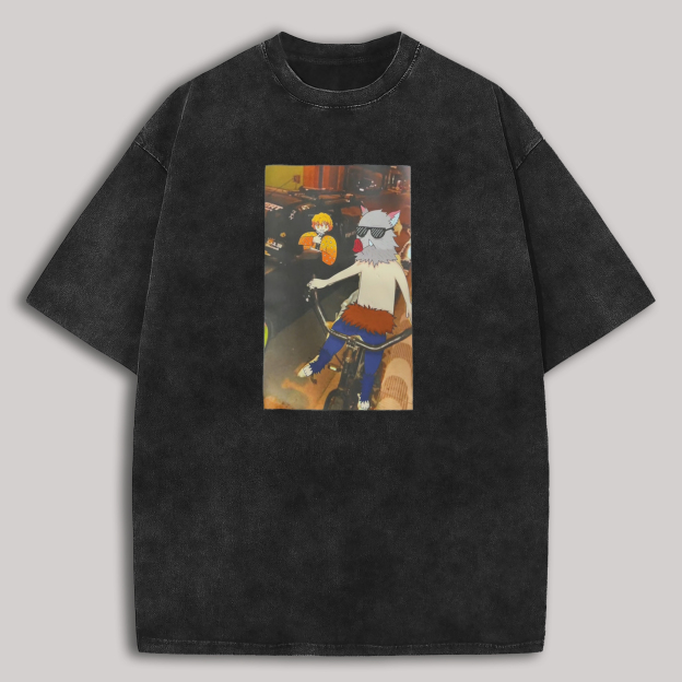 Funny Demon Slayer Printed Unisex Washed T-Shirt