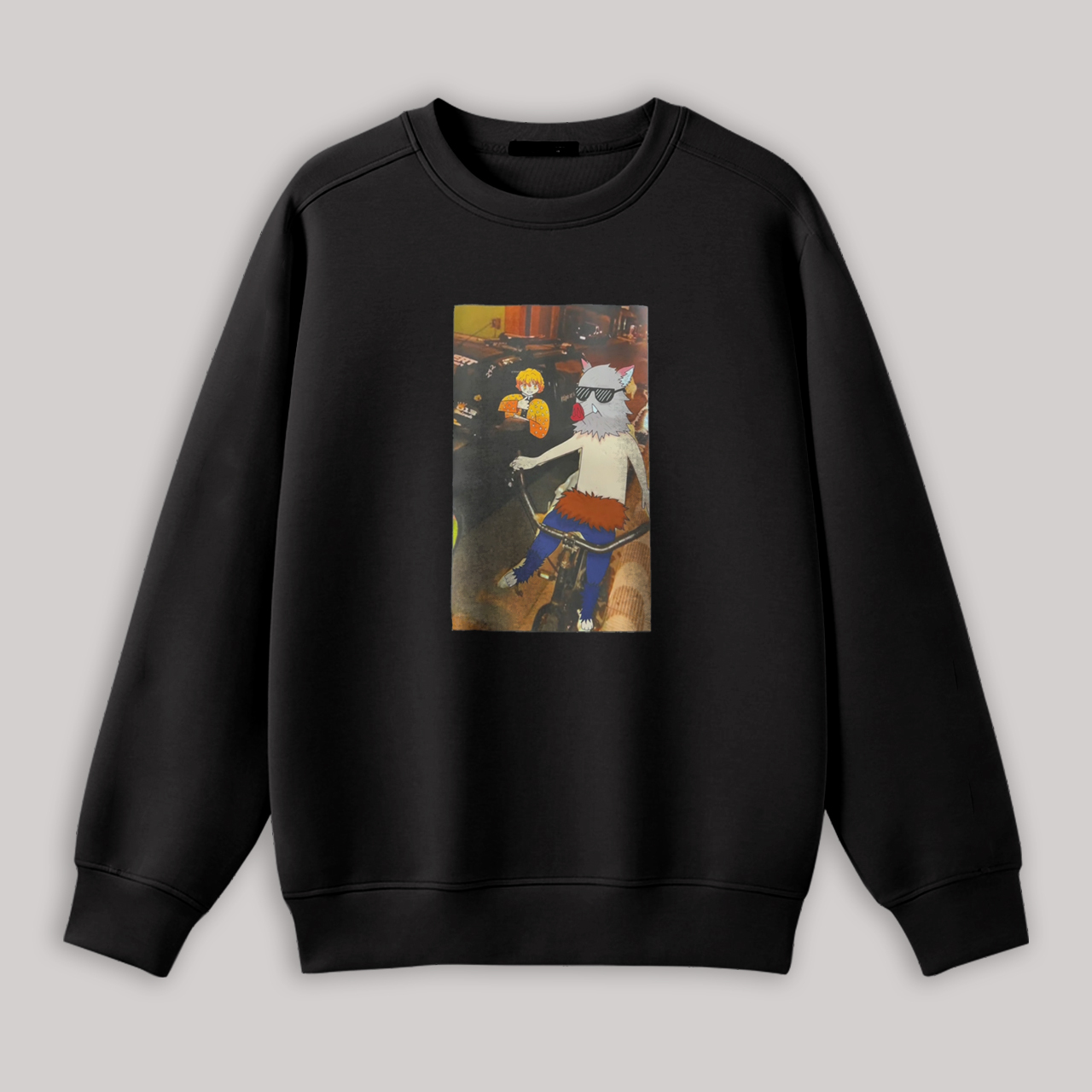 Funny Demon Slayer Printed Fleece-lined Unisex Sweatshirt