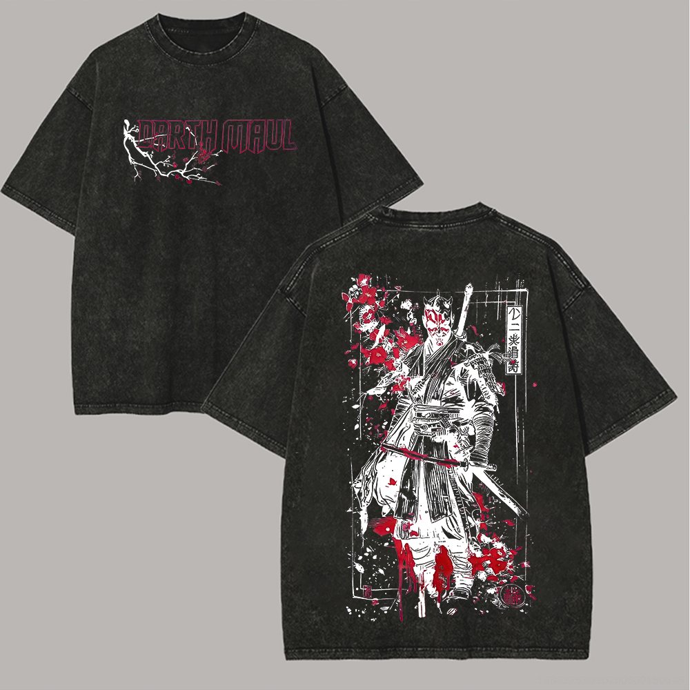 Star Wars Darth Maul Printed Unisex Washed T-Shirt