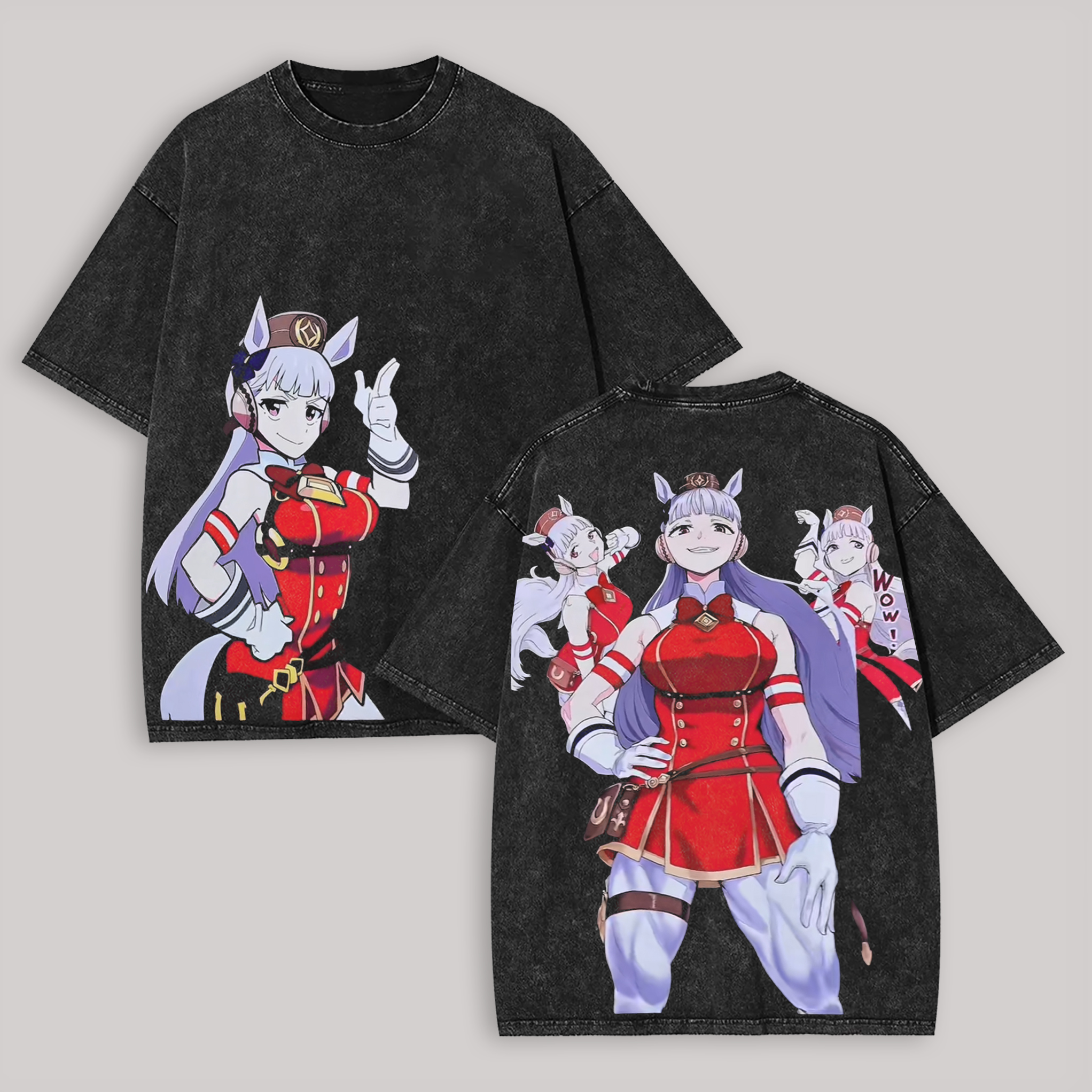 Uma Musume Pretty Derby Gold Ship Printed Unisex Washed T-Shirt