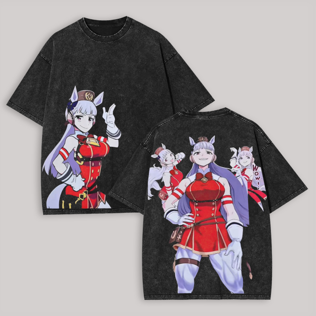 Uma Musume Pretty Derby Gold Ship Printed Unisex Washed T-Shirt